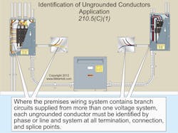 Figure. Marking can be done by permanently posting an identification legend that describes the method used, such as color-coded marking tape or color-coded insulation. Figure. Marking can be done by permanently posting an identification legend that describes the method used, such as color-coded marking tape or color-coded insulation.