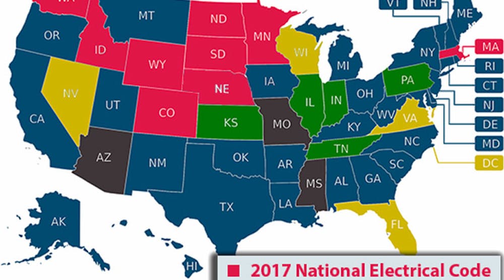 Nec Code Map NEC Adoption: Where Does Your State Stand? | EC&M