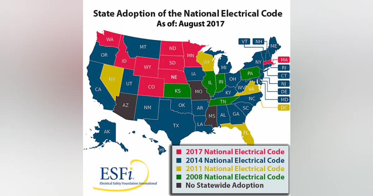 Nec Code Map NEC Adoption: Where Does Your State Stand? | EC&M