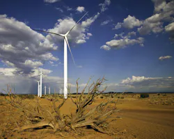 Wind turbine in the desert