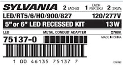 recalled LEDVANCE SYLVANIA canister light kit recalled LEDVANCE SYLVANIA canister light kit