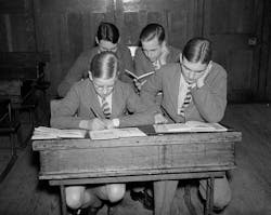 Students at desks Students at desks