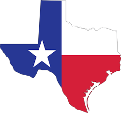 Texas with a flag Texas with a flag