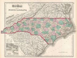 1874 Map of North Carolina 1874 Map of North Carolina