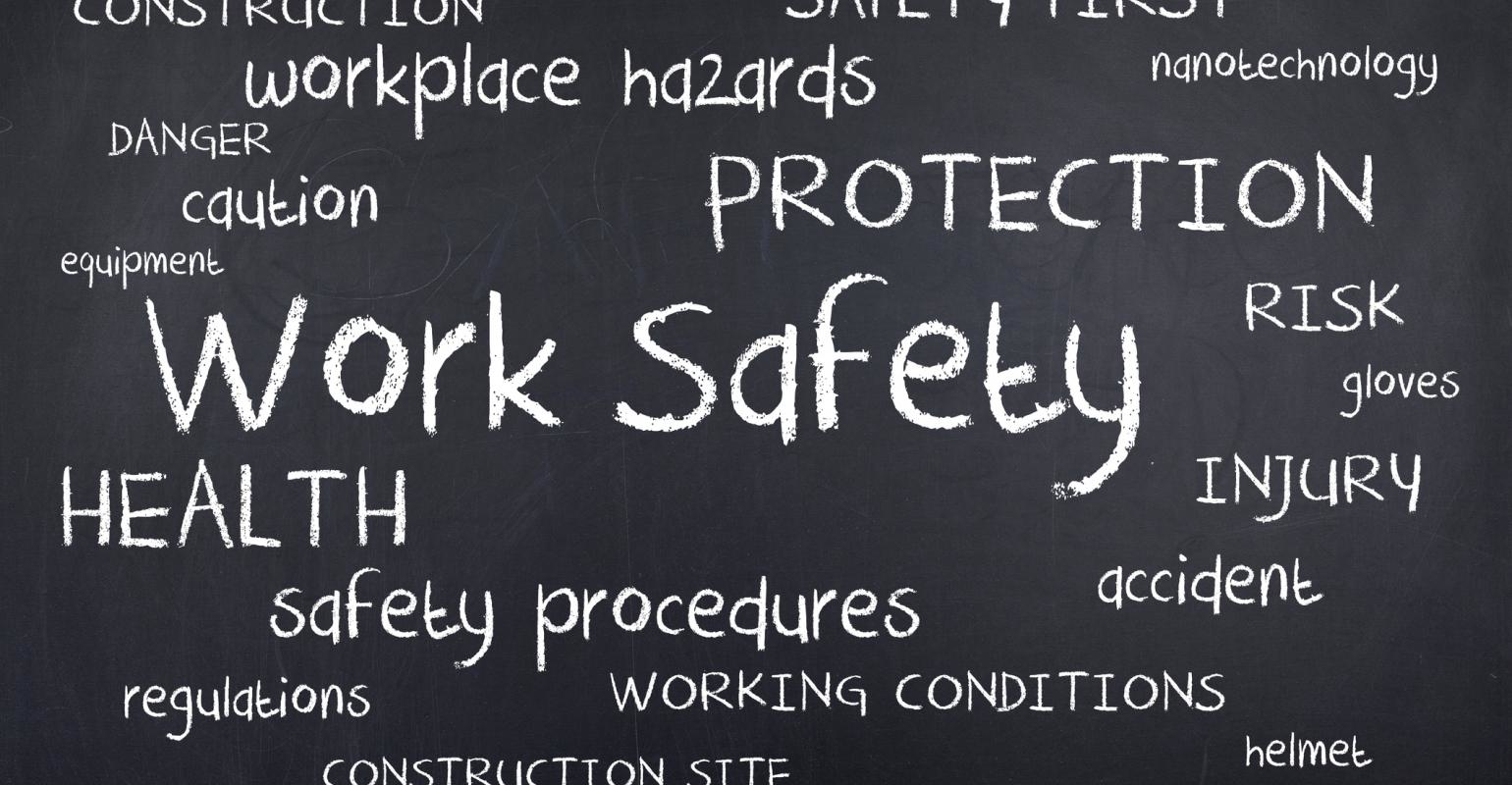 workplace safety sign with phrases