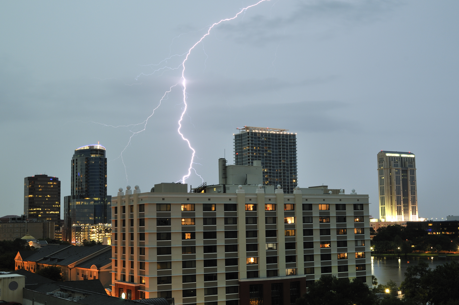 lightning strike on building