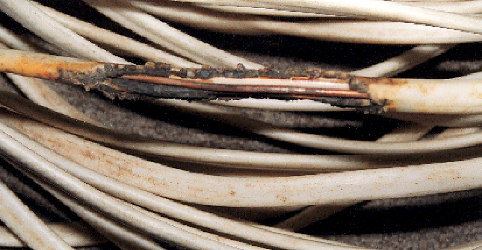 damaged cable wire