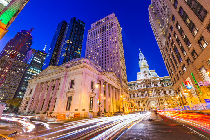 Philadelphia at dusk