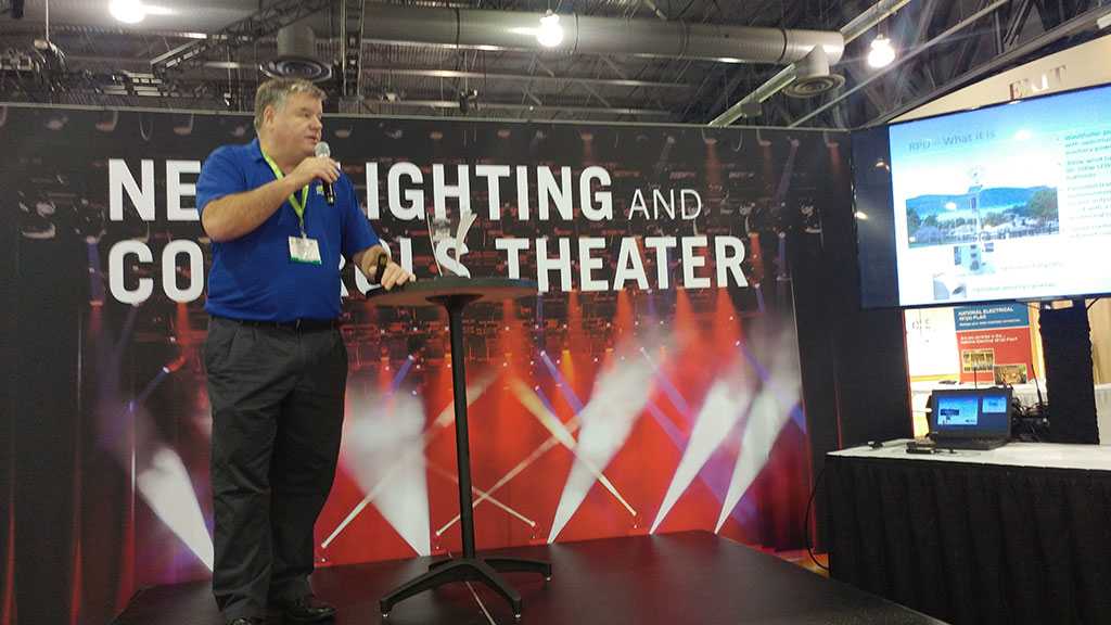 Dan Connors, Aris Wind, at NECA 2018 Lighting and Controls Theater