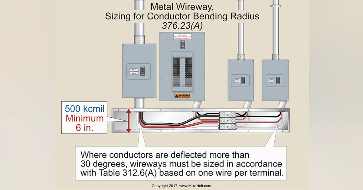 Code Q&A Bending Radius Requirements for Metal Wireway EC&M