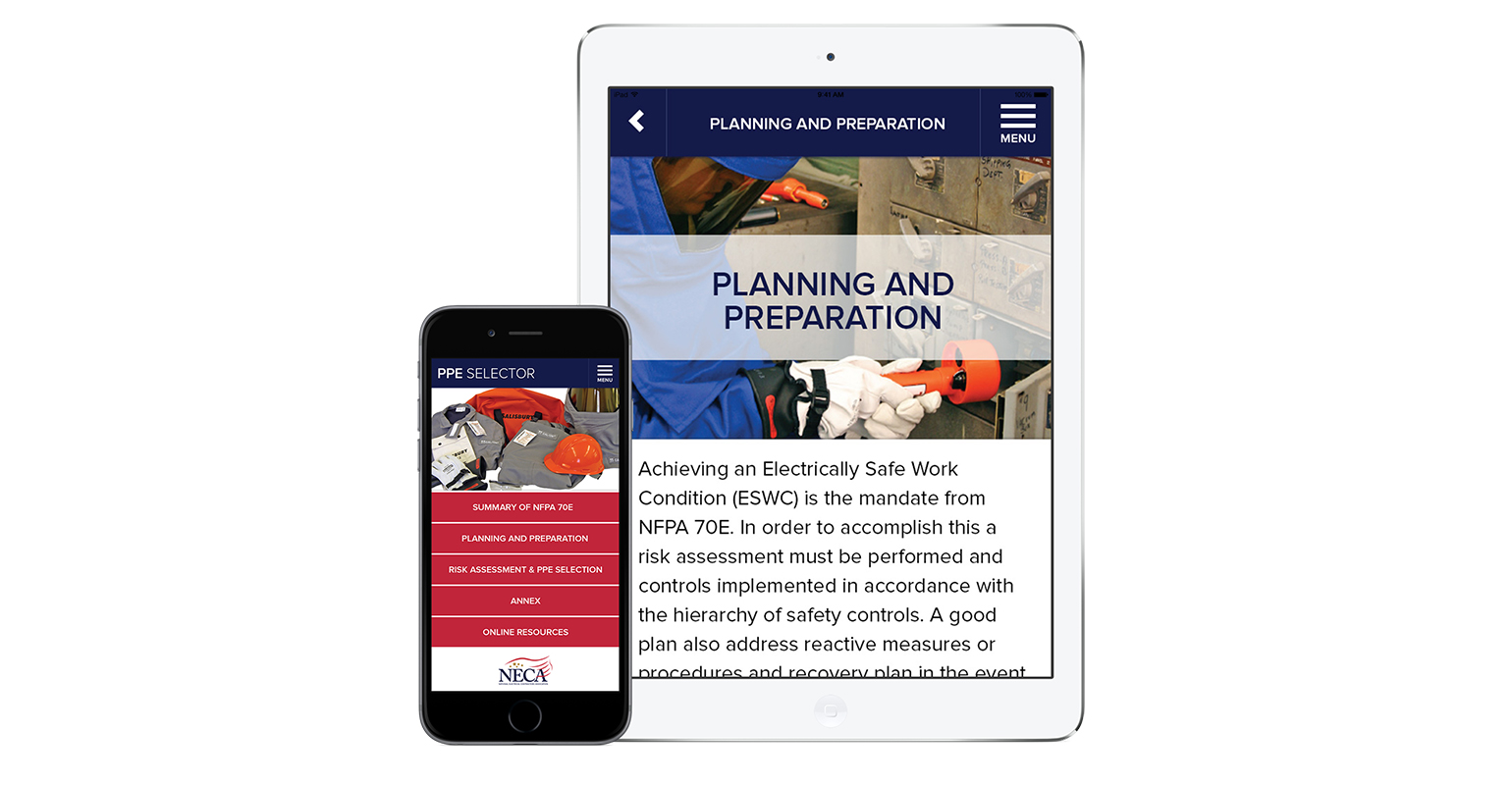NFPA 70E PPE Selector mobile app