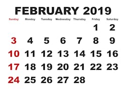 Februay 2019 calendar Februay 2019 calendar