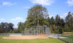 baseball field at suburban high school baseball field at suburban high school