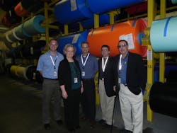 Jeremiah Blair 3M global marketing manager Brad Blietz 3M global business manager Marty Riesberg NJATC director of curriculum development Steve Anderson NJATC director of line construction curriculum development and training and Mary Carlson manufacturing director for 3M39s Electrical Markets Division stand in the quotjumboquot store room at the 3M Hutchinson plant NJATC toured the plant where 3M makes Scotch Super 33 vinyl electrical tape to celebrate the new strategic collaboration between the organizati Jeremiah Blair 3M global marketing manager Brad Blietz 3M global business manager Marty Riesberg NJATC director of curriculum development Steve Anderson NJATC director of line construction curriculum development and training and Mary Carlson manufacturing director for 3M39s Electrical Markets Division stand in the quotjumboquot store room at the 3M Hutchinson plant NJATC toured the plant where 3M makes Scotch Super 33 vinyl electrical tape to celebrate the new strategic collaboration between the organizati