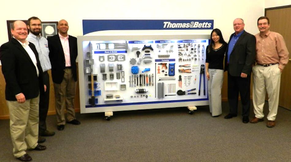 Newly announced Platinum Level Industry Partner Thomas &amp; Betts presented its generous donation of an electrical product display board to be used as a teaching tool by IECRM&rsquo;s electrical apprenticeship program instructors.