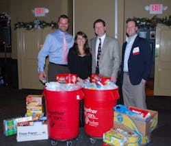 Robert Trask secretary Susan Winkelmann executive director Steve Giacin president and Vince Irwin VP helped collect 400 pounds of food on behalf of ASAMidwest for a St Louis food bank Robert Trask secretary Susan Winkelmann executive director Steve Giacin president and Vince Irwin VP helped collect 400 pounds of food on behalf of ASAMidwest for a St Louis food bank