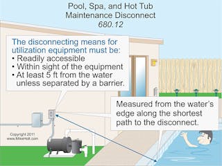 Stumped By the Code? Requirements for Installing Maintenance Disconnect at  a Pool, Acceptable Wiring Methods for Class I Locations, and More | EC&M