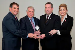 EMCOR Group Inc President amp CEO Tony Guzzi presents William Bill Koch Jr senior estimator at Forest Electric NJ with the EMCOR Diamond Award for 2012 Bill received the honor for overcoming personal tragedy and working with Hope for the Warriors Pictured from left to right are Tony Guzzi president amp CEO EMCOR Group Inc Harry Sassaman president Forest Electric NJ Bill Koch Jr and Billrsquos wife Christine Koch EMCOR Group Inc President amp CEO Tony Guzzi presents William Bill Koch Jr senior estimator at Forest Electric NJ with the EMCOR Diamond Award for 2012 Bill received the honor for overcoming personal tragedy and working with Hope for the Warriors Pictured from left to right are Tony Guzzi president amp CEO EMCOR Group Inc Harry Sassaman president Forest Electric NJ Bill Koch Jr and Billrsquos wife Christine Koch