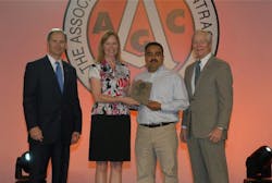 Cupertino Electric was included among the secondplace winners of AGC39s Construction Safety Excellence Awards CSEA in the Specialty Contractor category for firms that worked more than one million man hours Pictured left to right are Paul Becker chairman of Willis Construction Practice a key sponsor of the safety award Patty Becker director of corporate safety for Cupertino Electric Dave Polanco field manager for Cupertino Electricrsquos San Jose PreFabrication Operation and Joseph H Jarboe former president Cupertino Electric was included among the secondplace winners of AGC39s Construction Safety Excellence Awards CSEA in the Specialty Contractor category for firms that worked more than one million man hours Pictured left to right are Paul Becker chairman of Willis Construction Practice a key sponsor of the safety award Patty Becker director of corporate safety for Cupertino Electric Dave Polanco field manager for Cupertino Electricrsquos San Jose PreFabrication Operation and Joseph H Jarboe former president