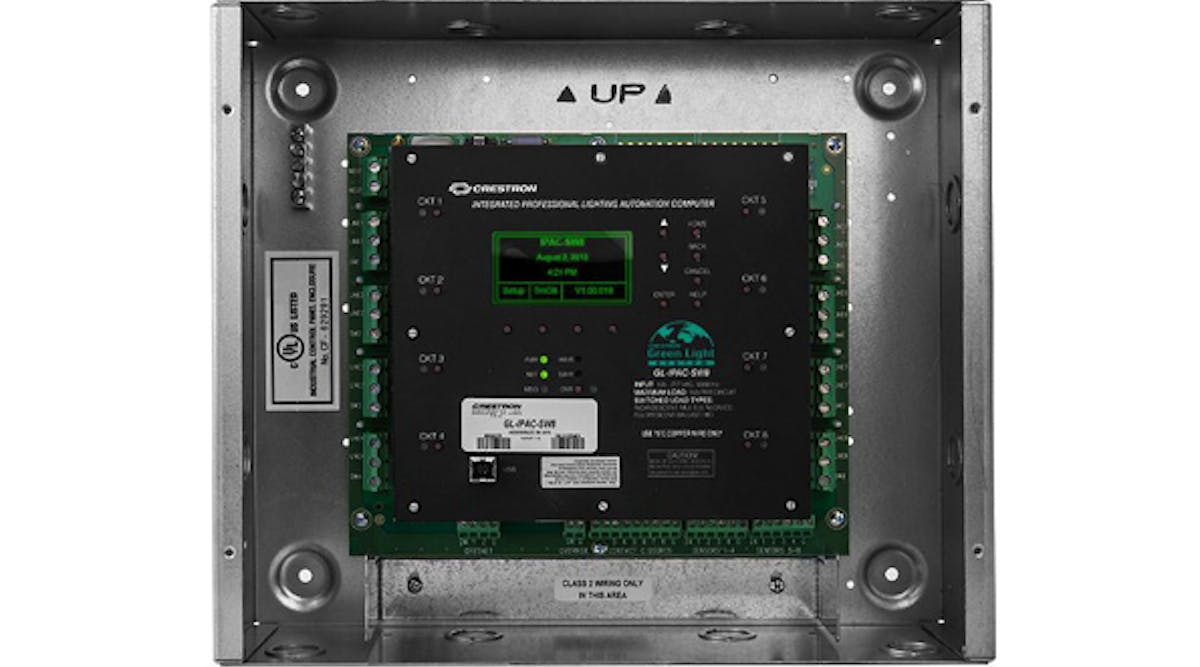 Ecmweb 6139 Crestron Green Light Integrated Switching Panel
