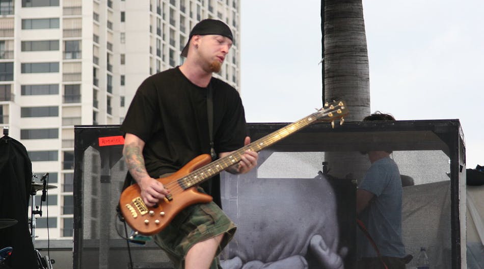 Marcus Klepaski (Breaking Benjamin) playing at the 2005 Sunfest in West Palm Beach.