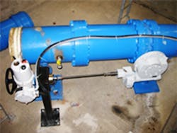 The actuator in this photo is remotely mounted to a butterfly valve The actuator in this photo is remotely mounted to a butterfly valve