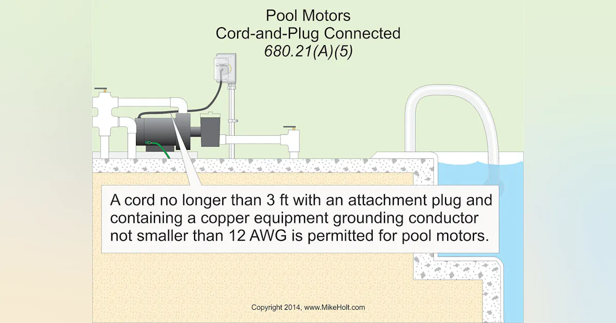 Code Q&A: Swimming Pool Pump Motor Connections | EC&M