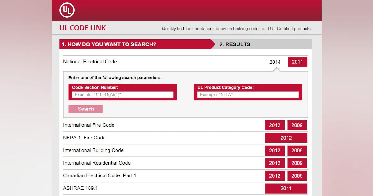 Example Ul Code New UL Code Link Search Tool Unveiled | EC&M