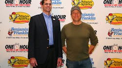 Mike Rowe and Mark Baker, president of franchise for the three Direct Energy Services brands.