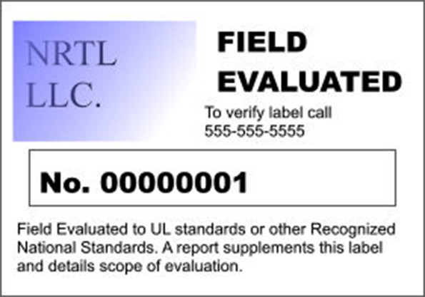 This is what a typical field evaluated label looks like