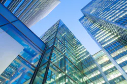 lighted skyscrapers