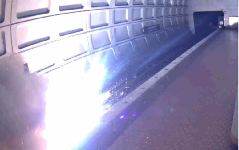 arcing at train station