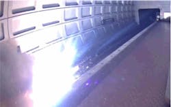 arcing at train station arcing at train station