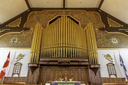 pipe organ in church pipe organ in church