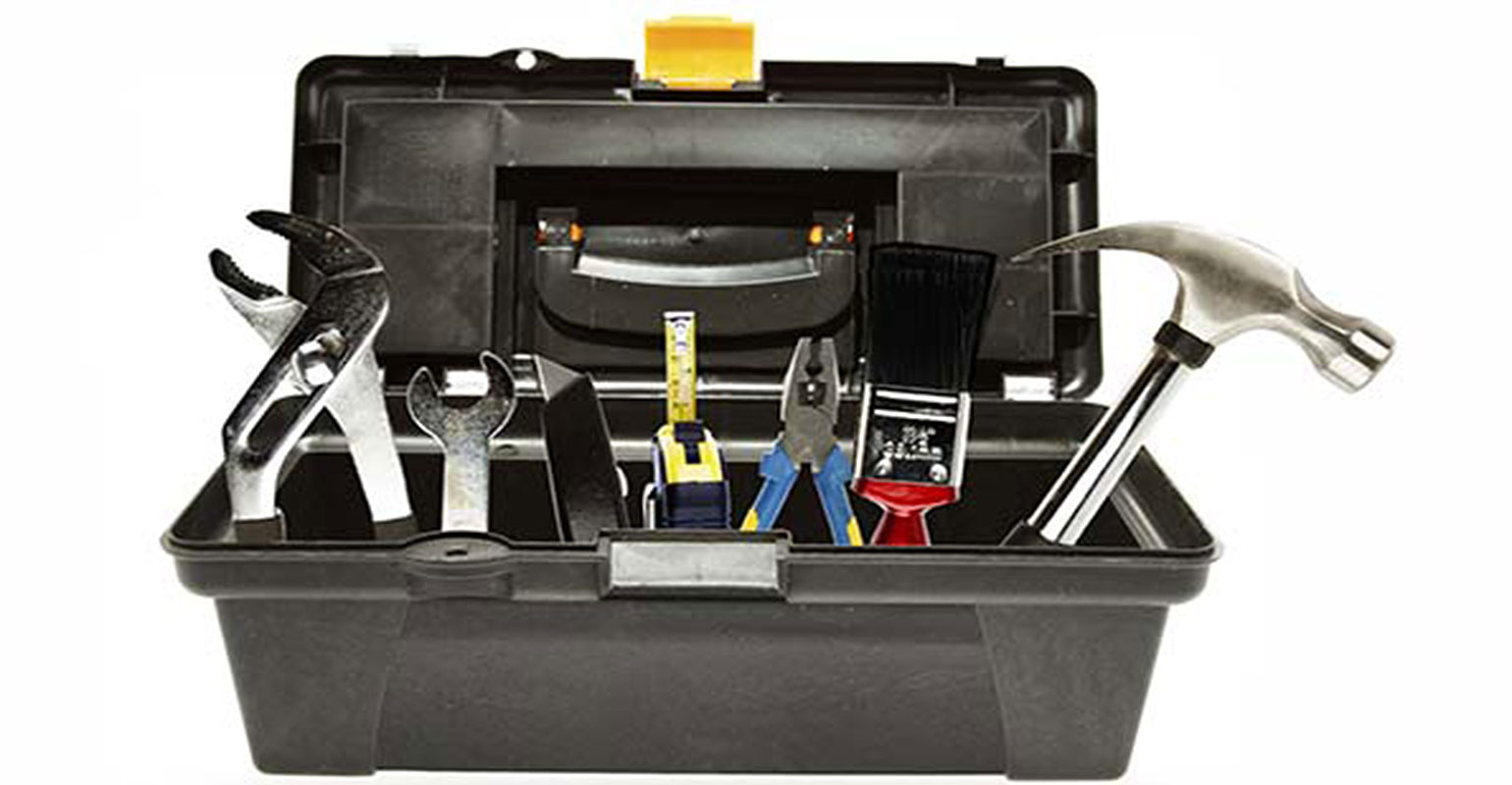 toolbox with hand tools