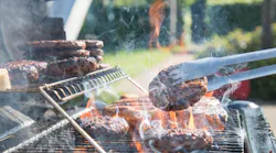 Barbecue with hamburgers