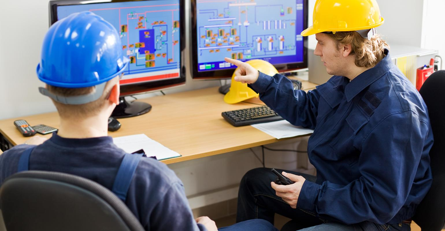 workers in control room