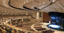 A view of the church's new lighting fixtures. A view of the church's new lighting fixtures.