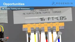 Virtual reality view of training for wire termination and torquing. Virtual reality view of training for wire termination and torquing.