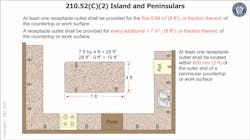 Fig. 1. This illustration shows how to calculate the square footage of a kitchen island. Fig. 1. This illustration shows how to calculate the square footage of a kitchen island.