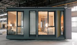 Hotel room modules built for Marriott’s Manhattan AC Hotel come to the site fully furnished. Hotel room modules built for Marriott’s Manhattan AC Hotel come to the site fully furnished.