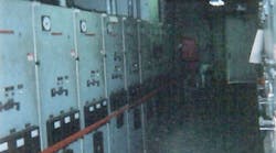 Photo 1. The failed capacitor bank was located in this switchgear room. Photo 1. The failed capacitor bank was located in this switchgear room.
