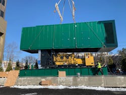 Workers complete the siting of a generator at a 5MW New Jersey critical operations data center for which Triad Consulting Engineers helped design a backup power system. Workers complete the siting of a generator at a 5MW New Jersey critical operations data center for which Triad Consulting Engineers helped design a backup power system.