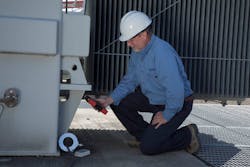 Photo C. HFCT sensor on equipment grounds. Photo C. HFCT sensor on equipment grounds.