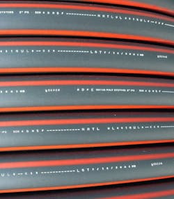 United Poly Systems 2-inch coiled Schedule 40 plastic conduit is among the first pipes to be certified by NSF International to UL 651A. United Poly Systems 2-inch coiled Schedule 40 plastic conduit is among the first pipes to be certified by NSF International to UL 651A.