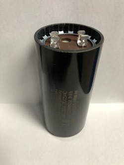 Photo 1. A typical electrolytic capacitor used for single-phase motor starting. Photo 1. A typical electrolytic capacitor used for single-phase motor starting.