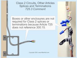Fig. 1. These splices do not need to be placed in a box or enclosure.