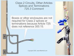 Fig. 1. These splices do not need to be placed in a box or enclosure. Fig. 1. These splices do not need to be placed in a box or enclosure.