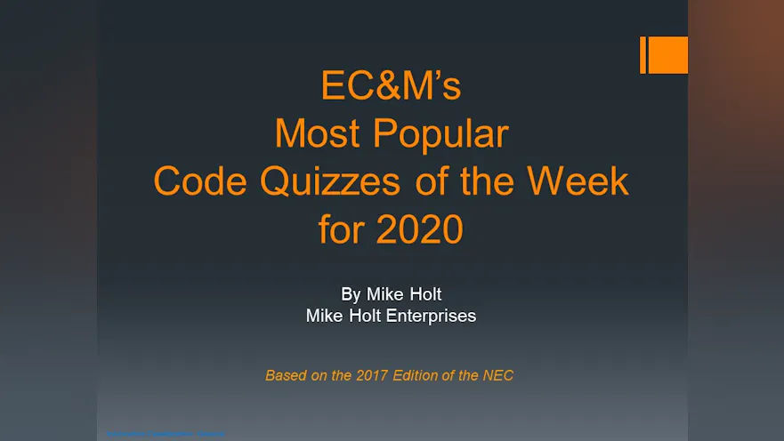 Most Popular Code Quiz of the Week Questions of 2020 | EC&M
