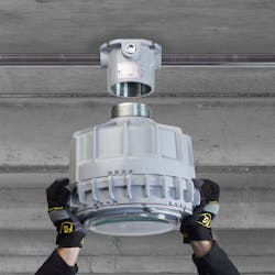 To simplify installation in retrofit applications, many LED designs fit in the same mounting hoods as previous generation HID luminaires with no rewiring.